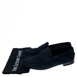 Prada Navy Blue Suede Loafers Size 40.5