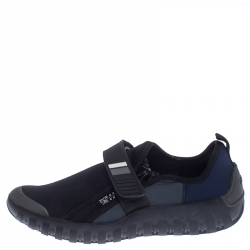 Pre Owned Prada Black/Blue Nylon Velcro Strap Sneakers Size 41
