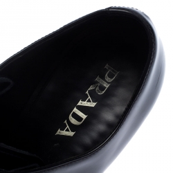 Prada Black Leather Lug Sole Lace Up Oxford Size 42