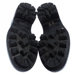 Prada Black Leather Lug Sole Lace Up Oxford Size 42