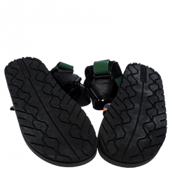 Prada Multicolor Nylon And Leather Azzurro Strap Sandals Size 41