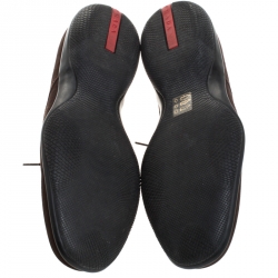 Pre Owned Prada Brown Suede Leather Lace Up Derby Sneakers Size 42