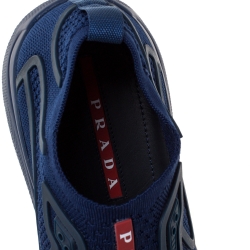 Prada Blue Mesh Fabric Slip On Sneakers Size 41