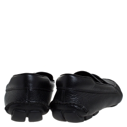 Prada Black Leather Slip On Loafers Size 44