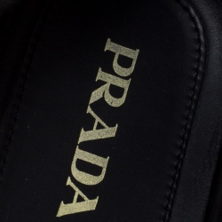 Prada Black Leather Slip On Loafers Size 44