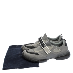 Prada Grey/Black Mesh and Leather Cloudbust Sneakers Size 41