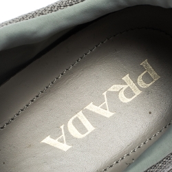 Prada Grey/Black Mesh and Leather Cloudbust Sneakers Size 41