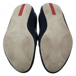 Pre Owned Prada Sport Navy Leather Loafers Size 43