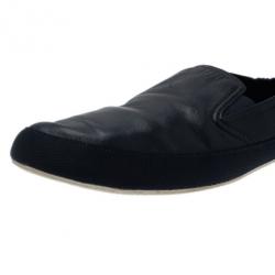 Pre Owned Prada Sport Navy Leather Loafers Size 43