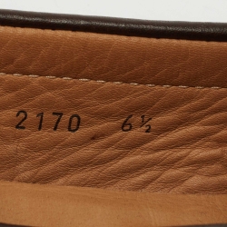 Pre Owned Prada Brown Leather Slip on Loafers Size 40.5