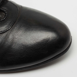 Prada Black Leather Velcro Low Top Sneakers Size 41