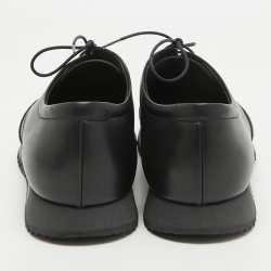 Prada Black Brogue Leather Derby Sneakers Size 43