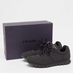 Prada Black Canvas Low Trainer Sneakers Size 45.5