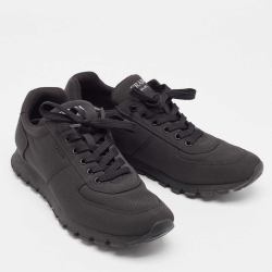 Prada Black Canvas Low Trainer Sneakers Size 45.5