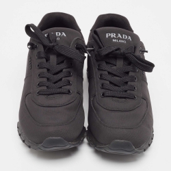 Prada Black Canvas Low Trainer Sneakers Size 45.5