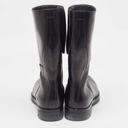 Prada Black Leather Midcalf Boots Size 42