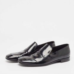 Prada Black Leather Slip On Loafers Size 43
