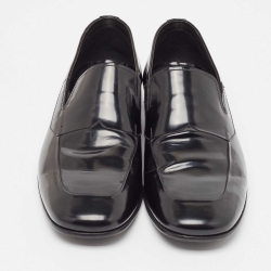 Prada Black Leather Slip On Loafers Size 43