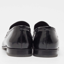 Prada Black Leather Slip On Loafers Size 43