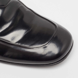 Prada Black Leather Slip On Loafers Size 43