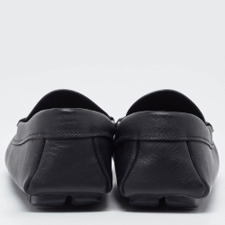 Prada Black Leather Slip On Loafers Size 43.5