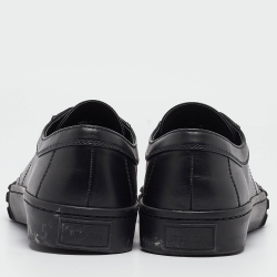 Prada Black Leather Low Top Sneakers Size 44