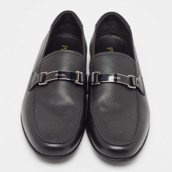 Prada Black Leather Slip On Loafers Size 44