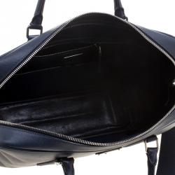 Prada Navy Blue Saffiano Leather Classic Laptop Bag