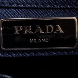 Prada Navy Blue Saffiano Leather Classic Laptop Bag
