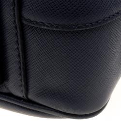 Prada Navy Blue Saffiano Leather Classic Laptop Bag