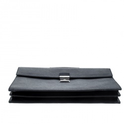 Prada Black Saffiano Cuir Leather Briefcase