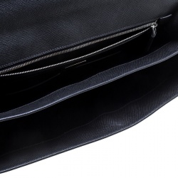 Prada Black Saffiano Cuir Leather Briefcase