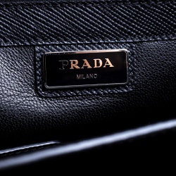 Prada Black Saffiano Cuir Leather Briefcase