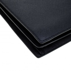 Prada Black Saffiano Cuir Leather Briefcase