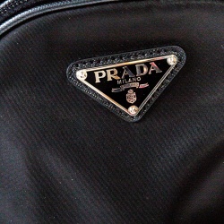 Prada Black Tessuto and Saffiano Leather Golf Bag