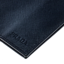 Pre Owned Prada Dark Blue Leather Passport Holder
