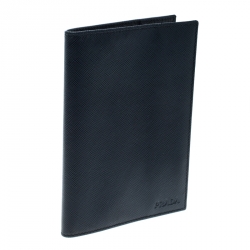 Pre Owned Prada Dark Blue Leather Passport Holder