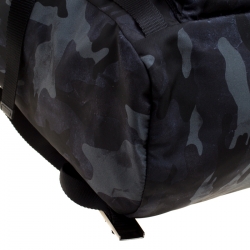Prada Dark Blue Nylon Camouflage Drawstring Backpack