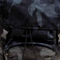 Prada Dark Blue Nylon Camouflage Drawstring Backpack