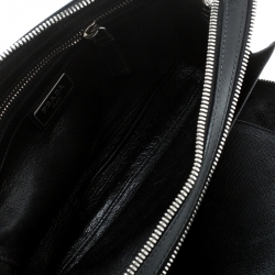 Prada Black Saffiano Leather Portfolio Zip Clutch