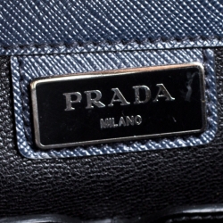 Prada Navy Blue Saffiano Leather Briefcase