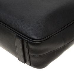 Prada Black Saffiano Leather Travel Briefcase Bag