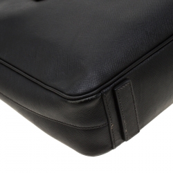 Prada Black Saffiano Leather Travel Briefcase Bag