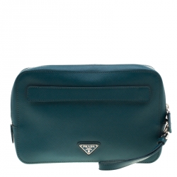 Prada Green Leather Travel Organizer