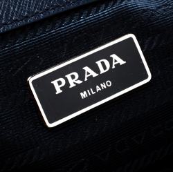 Pre Owned Prada Navy Blue Saffiano Soft Leather Weekender Bag