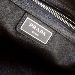 Pre Owned Prada Black Leather Travel Clutch