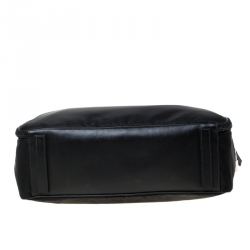 Prada Black Nylon and Leather Zip Briefcase