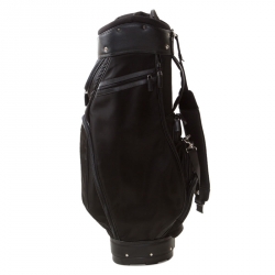 Prada Black Tessuto and Saffiano Leather Golf Bag