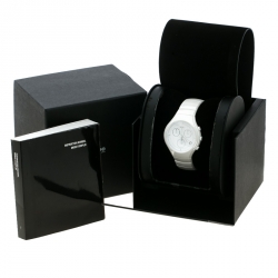 Pre Owned Rado True White Ceramic Chronograph Jubilee 541.0832.3.001 Men's Wristwatch 44 mm