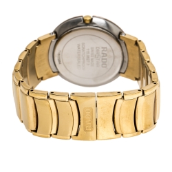 Pre Owned Rado Yellow Gold Plated Stainless Steel Coupole R2262773 Men's Wristwatch 35 mm